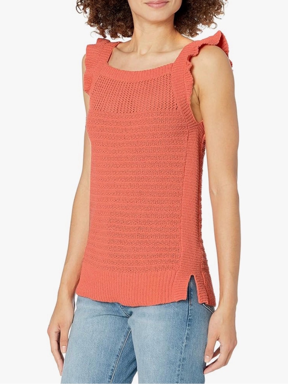 Ella Moss Womens Nicole Ruffle SWTR TankBlouse